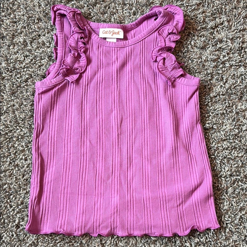 Cat & Jack Pink Ruffle Sleeve Top